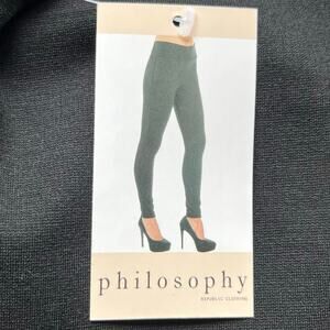 Philosophy Anthropologie High Rise Pull-On Black Leggings Wide Waistband NWT SM